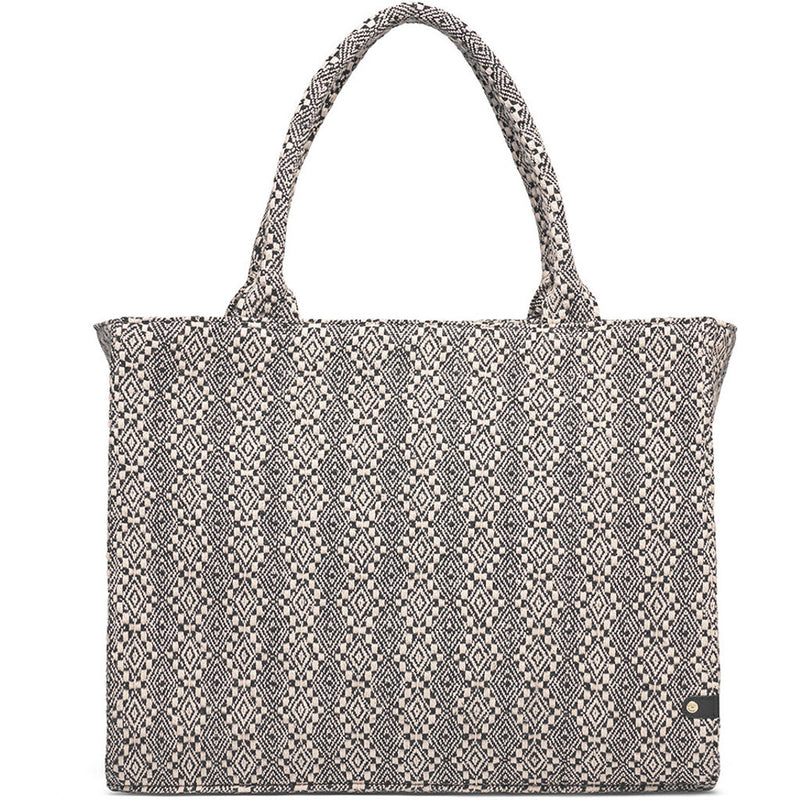 DEPECHE Shopper decorated with beautiful pattern Shopper 232 Black Printed