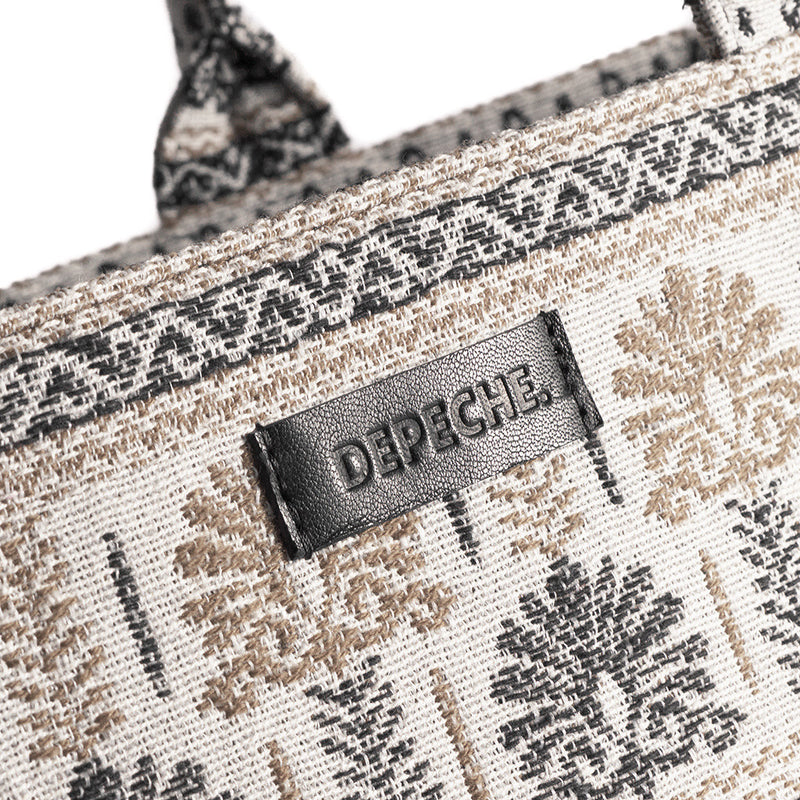 DEPECHE Shopper decorated with beautiful pattern Shopper 275 Sand printed