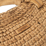 DEPECHE Shopper leather bag decorated with weaving Shopper 012 Nature 