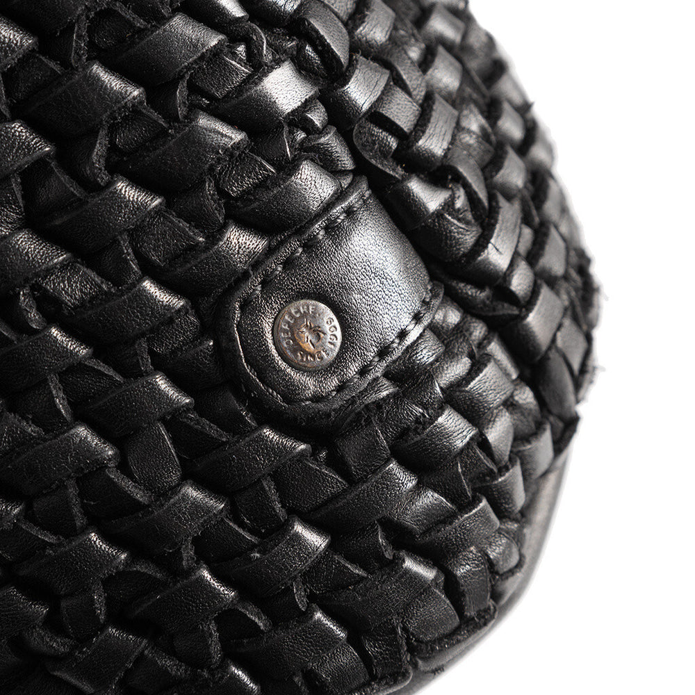 Shopper leather bag decorated with weaving / 15802 - Black – DEPECHE