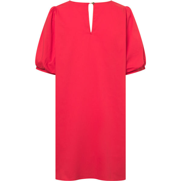 Depeche Clothing Short Abi dress with puff sleeves Dresses 043 Red