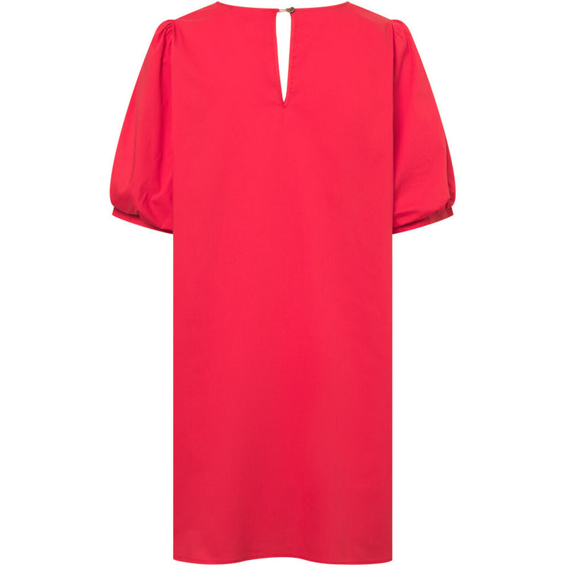 Depeche Clothing Short Abi dress with puff sleeves Dresses 043 Red