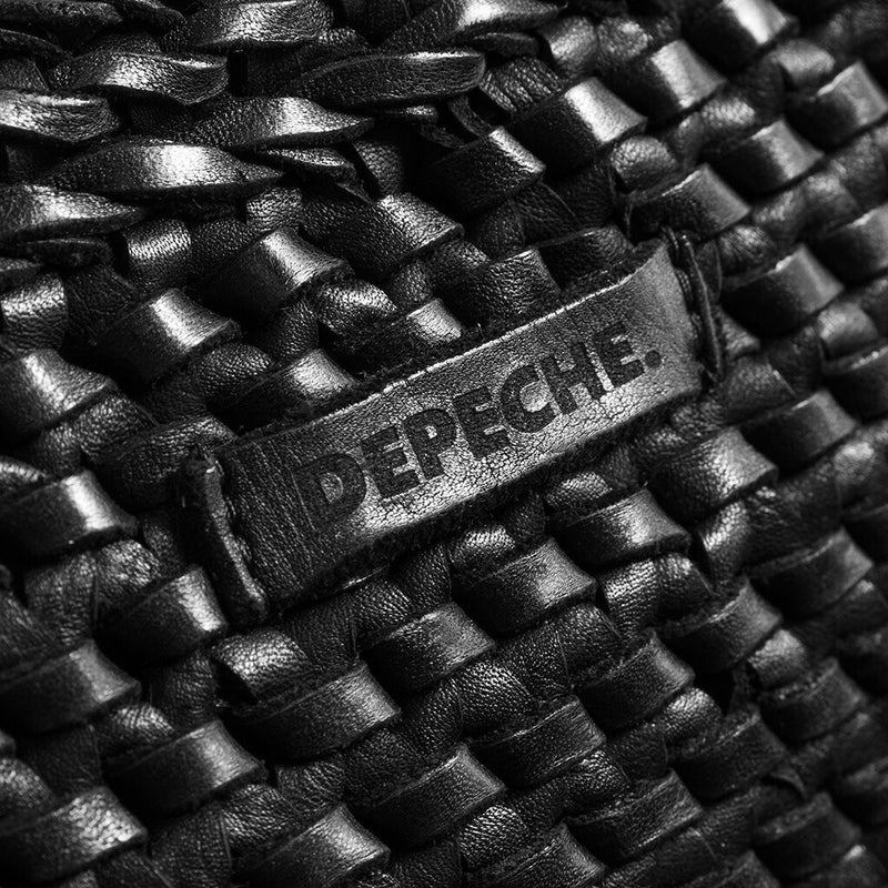 DEPECHE Shoulder bag decorated with weaving Shoulderbag / Handbag 099 Black (Nero)