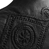 DEPECHE Shoulder bag in leather with a beautiful bohemian pattern Shoulderbag / Handbag 099 Black (Nero)