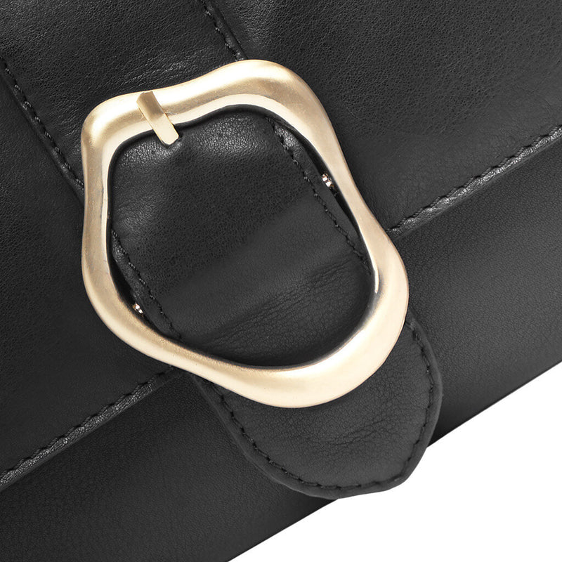 DEPECHE Shoulderbag / Handbag with golden buckle Shoulderbag / Handbag 099 Black (Nero)