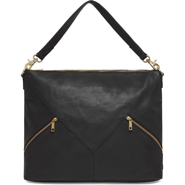 DEPECHE Shoulderbag with zipper details Shoulderbag / Handbag 099 Black (Nero)