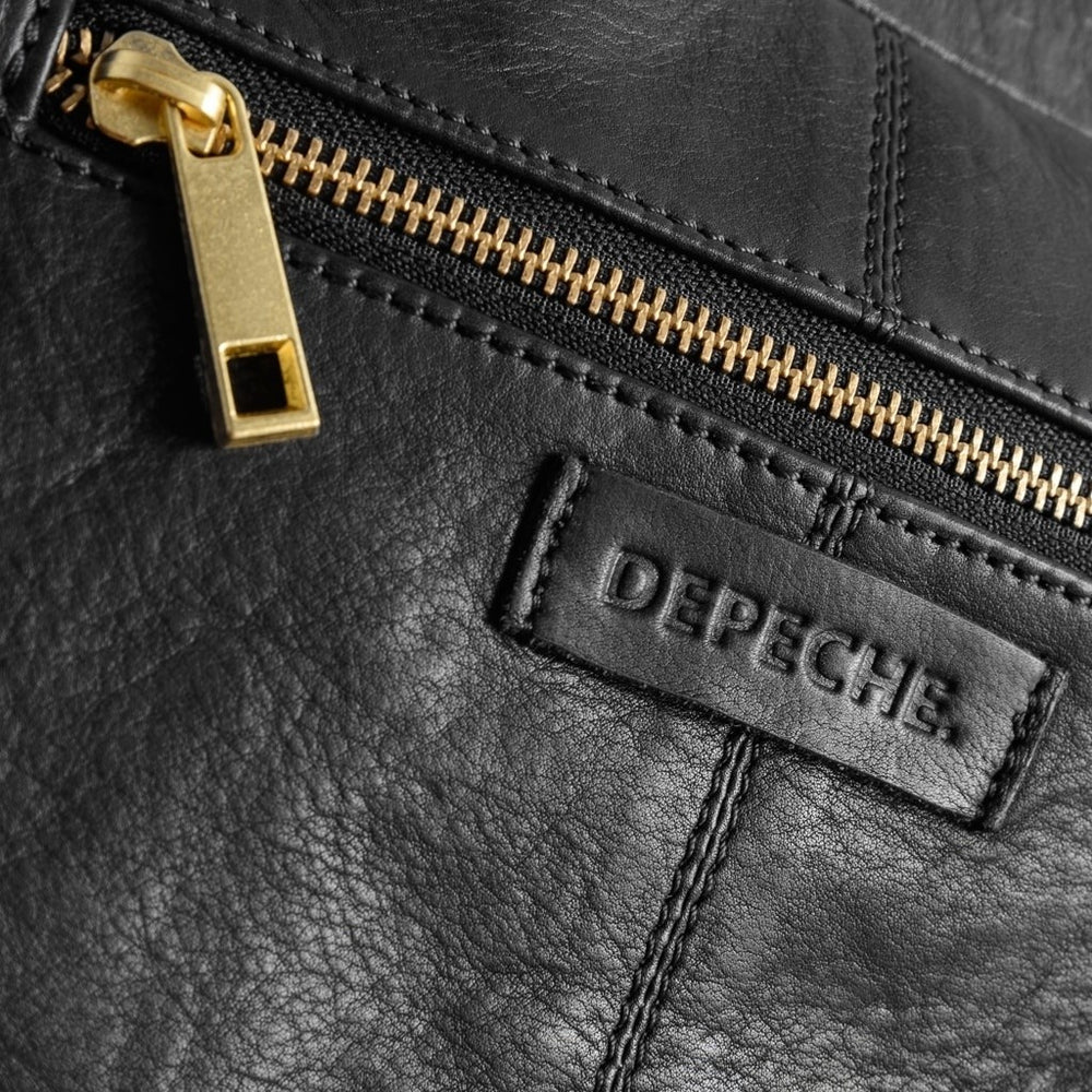 Simple crossover bag in beautiful leather 13606 Black Nero