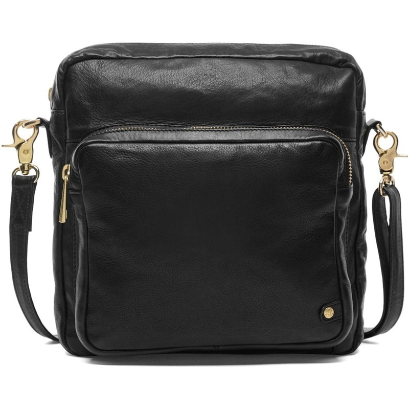 Simple crossover bag in beautiful leather 13606 Black (Nero)