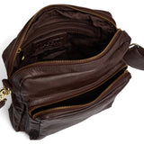 DEPECHE Simple crossover bag in beautiful leather Cross over 106 Coffee