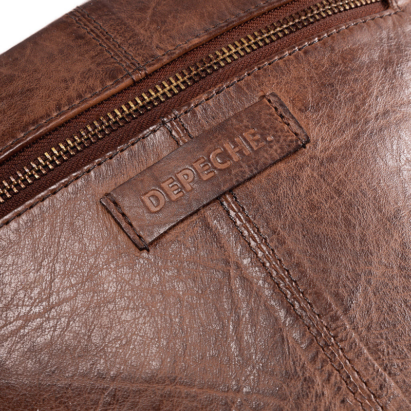 Classic leather shopper bag in timeless design / 15568 - Brandy – DEPECHE