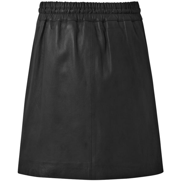 Depeche leather wear Skirt with smock waist Skirts 099 Black (Nero)