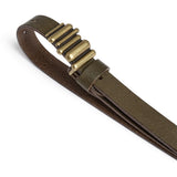 DEPECHE Slim classic leather belt Belt 189 Army/Brass