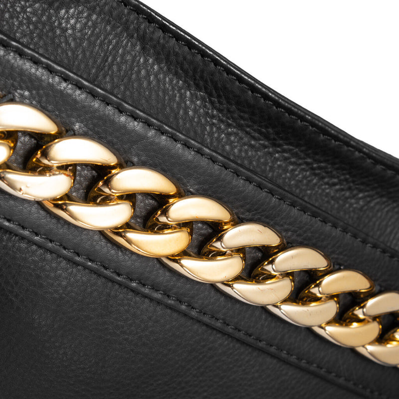 DEPECHE Small bag/ Clutch in leather decorated with a metalchain Small bag / Clutch 099 Black (Nero)
