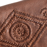 DEPECHE Small bag/clutch in leather with a beautiful bohemian pattern Small bag / Clutch 133 Brandy