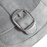 DEPECHE Small bag in suede with buckle detail Small bag / Clutch 240 Silver Grey