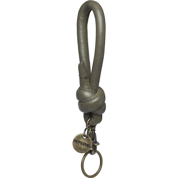 DEPECHE Small keyhanger in soft leather and metal Accessories 049 Army Green