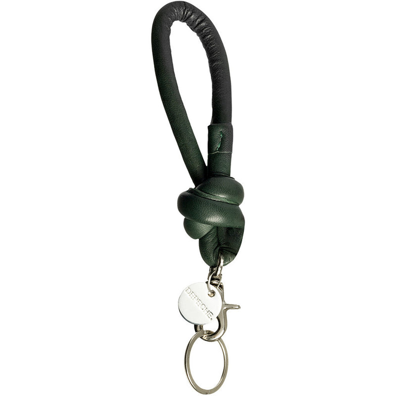 DEPECHE Small keyhanger in soft leather and metal Accessories 102 Bottle Green