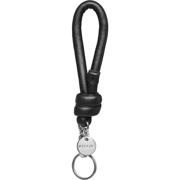 DEPECHE Small keyhanger in soft leather and metal Accessories 187 Black/Silver