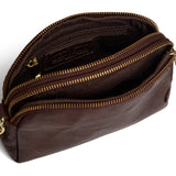 DEPECHE Small leather clutch in classic design Small bag / Clutch 106 Coffee