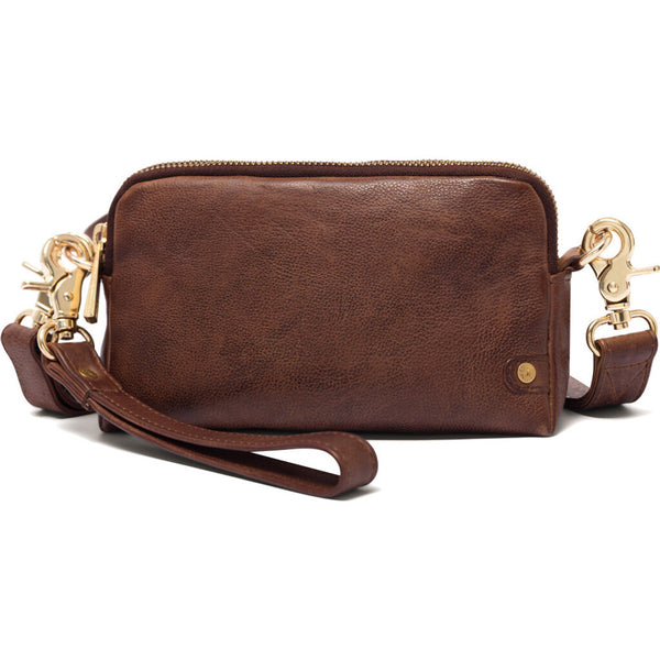 DEPECHE Small leather clutch in classic design Small bag / Clutch 133 Brandy