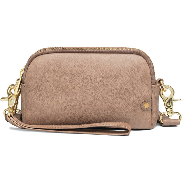 DEPECHE Small leather clutch in classic design Small bag / Clutch 224 Taupe