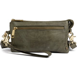 DEPECHE Small leatherbag with golden details Small bag / Clutch 049 Army Green