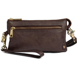DEPECHE Small leatherbag with golden details Small bag / Clutch 106 Coffee