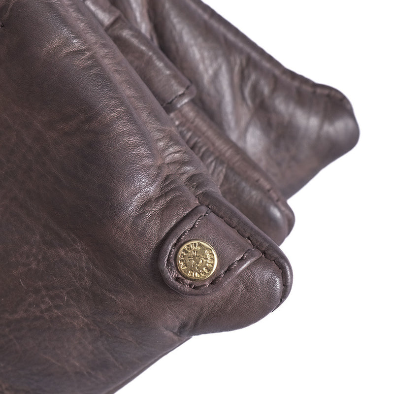 DEPECHE Small leatherbag with golden details Small bag / Clutch 161 Dark brown