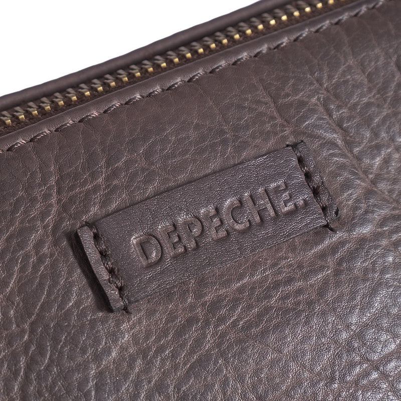 DEPECHE Small leatherbag with golden details Small bag / Clutch 161 Dark brown