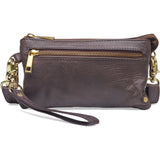 DEPECHE Small leatherbag with golden details Small bag / Clutch 161 Dark brown