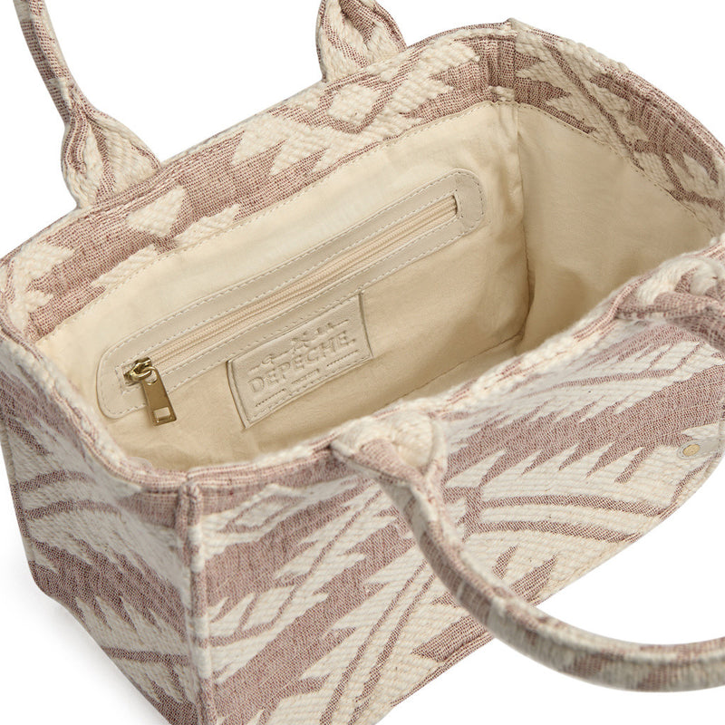 DEPECHE Small shopper with beautiful pattern Shopper 045 Dusty Rose