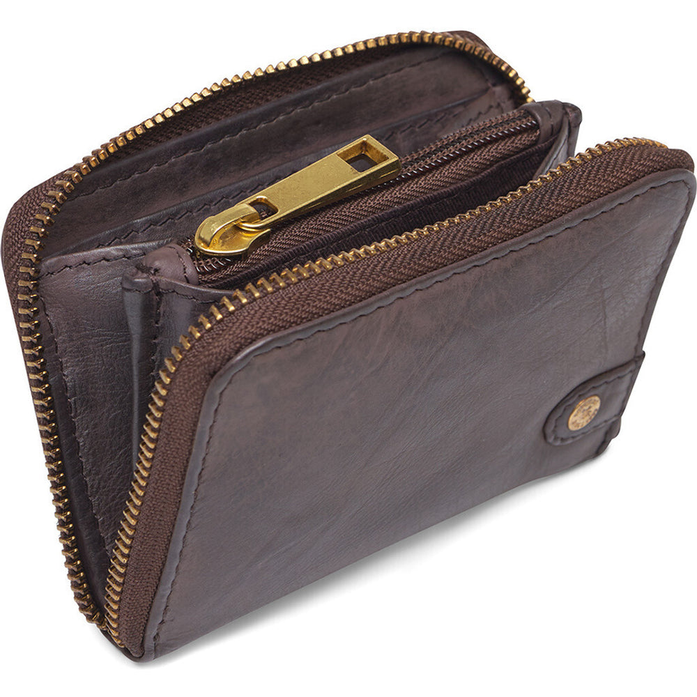 Soft leather zip around purse store