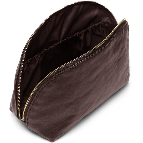 DEPECHE Soft and spacious leather cosmetic bag Accessories 258 Winter Brown / Brass