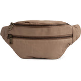 DEPECHE Soft leather bumbag with golden zippers Bumbag 168 Latte