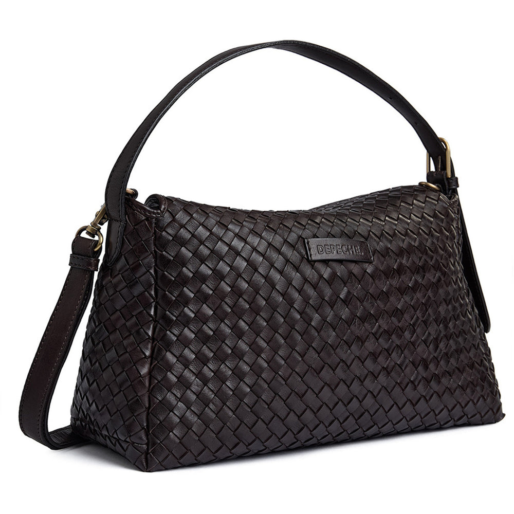 Sofya handwoven calf leather crossover / 16946 - Dark brown – DEPECHE
