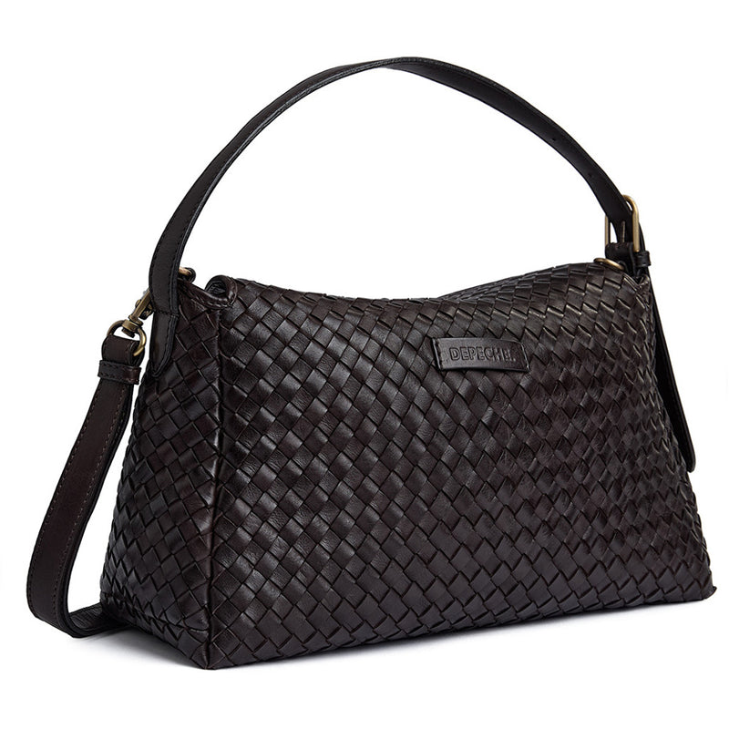 Sofya handwoven calf leather crossover / 16946 - Dark brown – DEPECHE