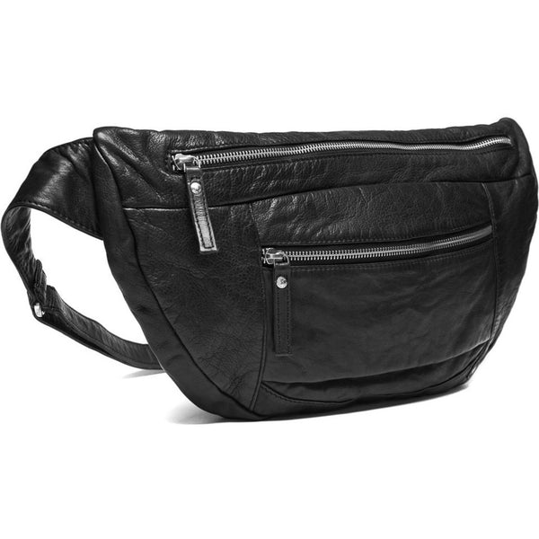 DEPECHE Spacious leather bumbag in classy look Bumbag 099 Black (Nero)