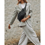 DEPECHE Spacious leather bumbag in classy look Bumbag 099 Black (Nero)