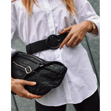 DEPECHE Spacious leather bumbag in classy look Bumbag 099 Black (Nero)