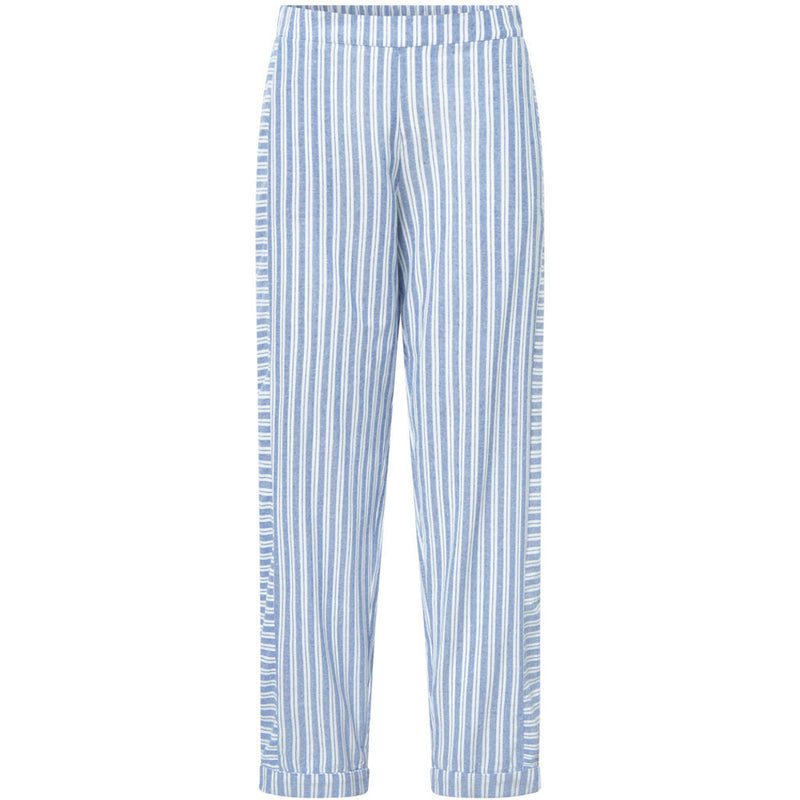 Depeche Clothing Striped print Beate pants Pants 259 Blue Yarndye Stripe