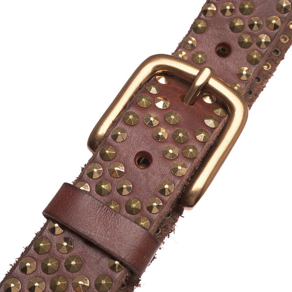 DEPECHE Studded jeans belt Belts 015 Brown