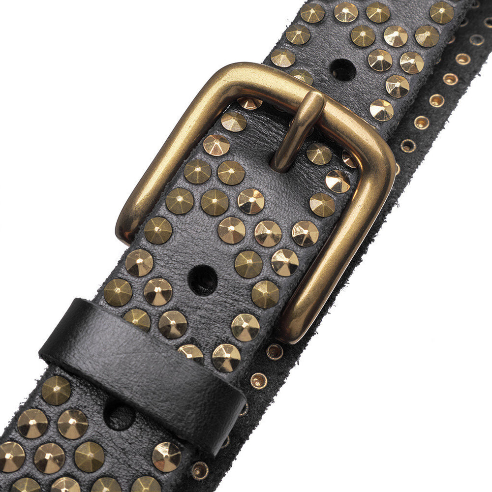 MASU スタッズベルト MASU】STUDS DENIM NARROW BELT(BLACK)（HTC】スタッズベルト