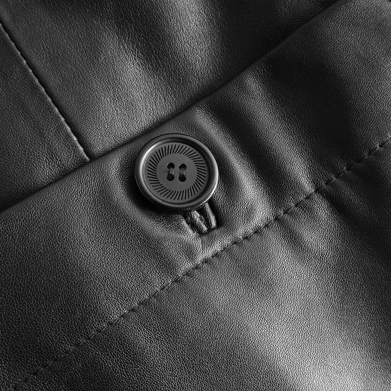 Depeche leather wear Stylish Nadine kneelong leather jacket Jackets 099 Black (Nero)