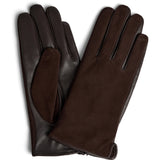 DEPECHE Stylish gloves in combined leather and suede Gloves 008 Chocolate