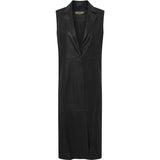 Depeche leather wear Stylish long leather vest Vest 099 Black (Nero)