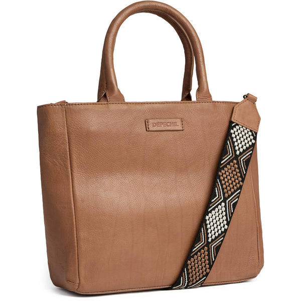 DEPECHE Stylish shoulder bag with adjustable canvas strap Shoulderbag / Handbag 013 Tan