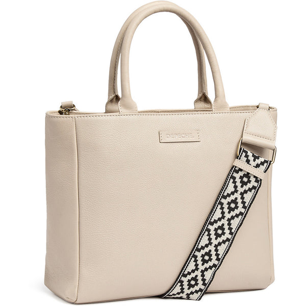DEPECHE Stylish shoulder bag with adjustable canvas strap Shoulderbag / Handbag 177 Cream