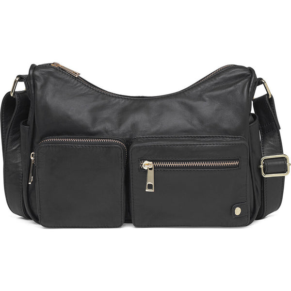 DEPECHE Stylish shoulderbag in soft leather quality Shoulderbag / Handbag 190 Black / Gold