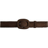 DEPECHE Suede belt with oval buckle Belt 008 Chocolate
