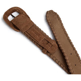 DEPECHE Suede belt with oval buckle Belts 327 DARK CAMEL